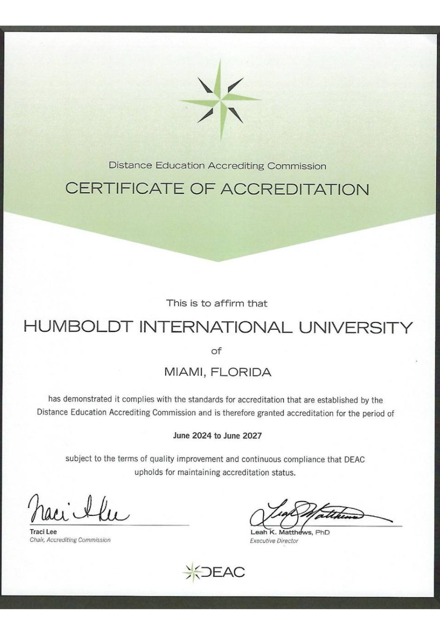 DEAC Certificate
